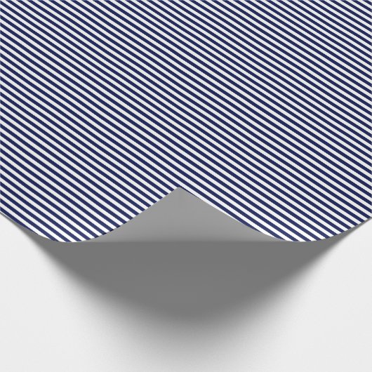薄い濃紺および白のストライプの包装紙 ラッピングペーパー (角)