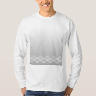 薄い灰色および白い四角のパターン Tシャツ