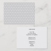 薄い灰色および白い水玉模様パターン 名刺 (正面/裏面)