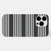 薄い灰色と木炭の五ストライプ色 iPhoneケース (裏面横)