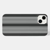 薄い灰色と木炭の五ストライプ色 iPhoneケース (裏面横)