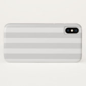 薄い灰色と白いキャンディストライプー Case-Mate iPhoneケース (裏面(横))