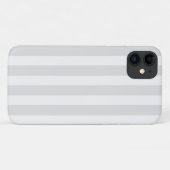 薄い灰色と白いキャンディストライプー Case-Mate iPhoneケース (裏面(横))
