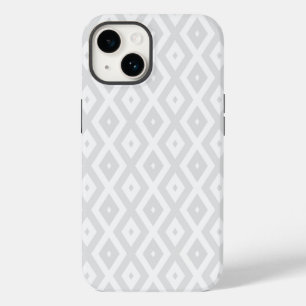 薄い灰色と白のダイヤモンドパターン Case-Mate iPhone 14ケース