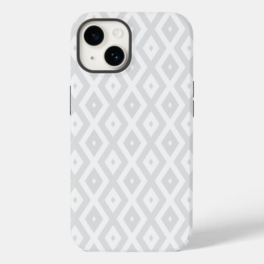 薄い灰色と白のダイヤモンドパターン Case-Mate iPhoneケース (裏面)