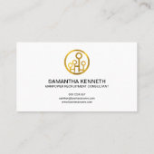 薄い灰色のグランジな金ゴールドアイコンマンパワーのコンサルタント 名刺 (裏面)