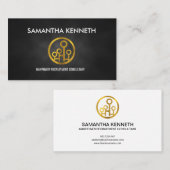 薄い灰色のグランジな金ゴールドアイコンマンパワーのコンサルタント 名刺 (正面/裏面)