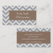 薄い灰色のシェブロンの洗練された名刺 名刺 (正面/裏面)