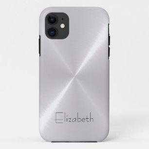 薄い灰色のステンレス鋼金属の外観 iPhone 11 ケース