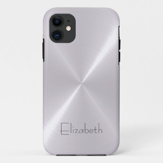 薄い灰色のステンレス鋼金属の外観 Case-Mate iPhoneケース (裏面)