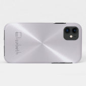 薄い灰色のステンレス鋼金属の外観 Case-Mate iPhoneケース (裏面(横))