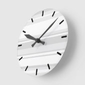 薄い灰色のストライプ ラウンド壁時計 (傾斜)