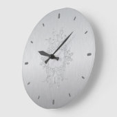 薄い灰色のブラシをかけられたアルミニウム一見 ラージ壁時計 (傾斜)