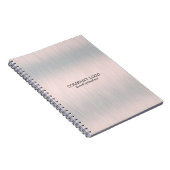 薄い灰色のメタリックフェイクブラシ仕上げアルミテクスチャ ノートブック (右側)