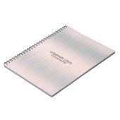 薄い灰色のメタリックフェイクブラシ仕上げアルミテクスチャ ノートブック (左側)