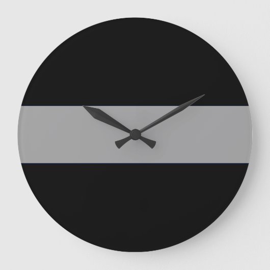 薄い灰色のライン矯正役員時計 ラージ壁時計 (正面)