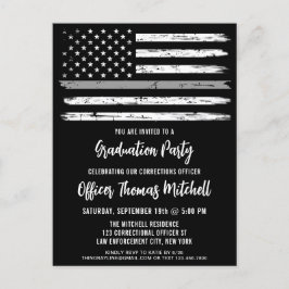 薄い灰色のライン矯正担当者卒業Inv インビテーションポストカード