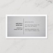 薄い灰色のリネンにあなたのイニシャルとボックスロゴ 名刺 (裏面)