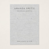 薄い灰色のリネンの外観イヤリングディスプレイカード (正面)