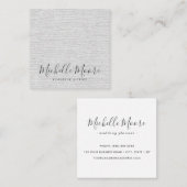 薄い灰色のリネンミニマリストエレガントプロフェッショナル スクエア名刺 (正面/裏面)