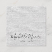 薄い灰色のリネンミニマリストエレガントプロフェッショナル スクエア名刺 (正面)