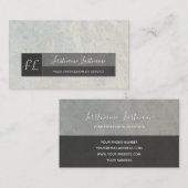 薄い灰色の大理石白い大理石構造モノグラム 名刺 (正面/裏面)