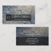 薄い灰色の大理石白い大理石構造モノグラム 名刺 (正面/裏面)