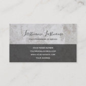 薄い灰色の大理石白い大理石構造モノグラム 名刺 (裏面)