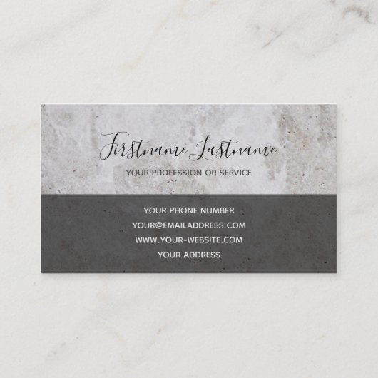 薄い灰色の大理石白い大理石構造モノグラム 名刺 (裏面)