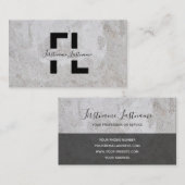薄い灰色の大理石白い大理石構造モノグラム 名刺 (正面/裏面)