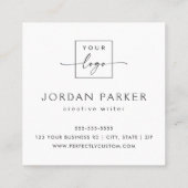 薄い灰色の木カスタム材のロエレガントゴ スクエア名刺 (裏面)