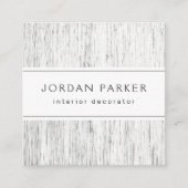 薄い灰色の木カスタム材のロエレガントゴ スクエア名刺 (正面)
