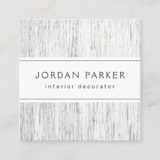 薄い灰色の木カスタム材のロエレガントゴ スクエア名刺 (正面)