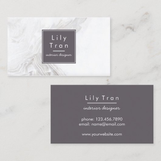 薄い灰色の水彩画の大理石の名刺 名刺 (正面/裏面)