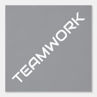 薄い灰色の白い対角TEAMWORK文字