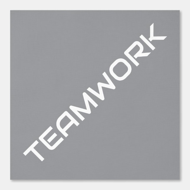 薄い灰色の白い対角TEAMWORK文字 壁紙 (正面)