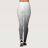 薄い灰色の白のグラデーションジオメトリメッシュパターン レギンス (裏面)