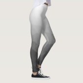 薄い灰色の白のグラデーションジオメトリメッシュパターン レギンス (右)