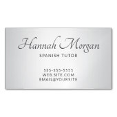 薄い灰色の白のスクグラデーションリエレガントプト マグネット名刺 (正面)