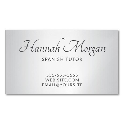 薄い灰色の白のスクグラデーションリエレガントプト マグネット名刺 (正面)