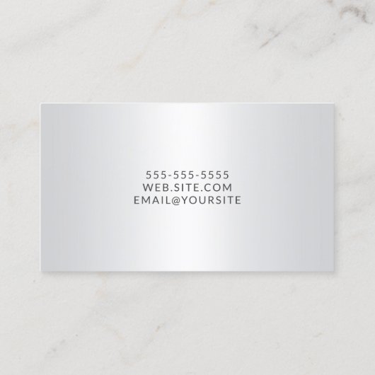 薄い灰色の白のスクグラデーションリエレガントプト 名刺 (裏面)