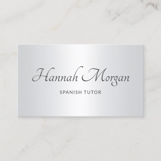 薄い灰色の白のスクグラデーションリエレガントプト 名刺 (正面)