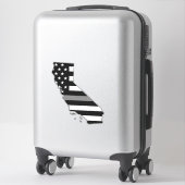 薄い灰色の線のフラグのカリフォルニア シール (スーツケース)