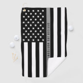 薄い灰色の線のフラグ修正将校モノグラム ゴルフタオル (インサイチュ)