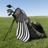 薄い灰色の線のフラグ修正将校モノグラム ゴルフタオル (グリーン)