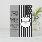 薄い灰色の線バッジの写真の挿入 招待状 (スタンド正面)