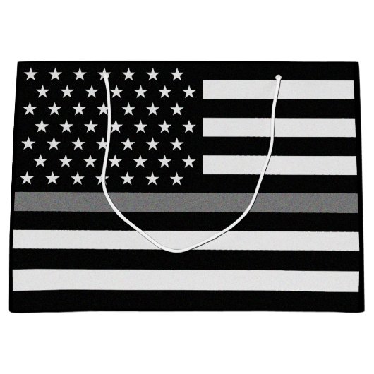 薄い灰色の線フラグ ラージペーパーバッグ (正面)