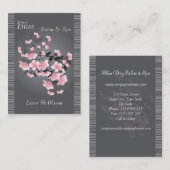 薄い灰色の背景の桜(桜) 名刺 (正面/裏面)