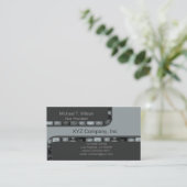 薄い灰色の銀製のタイルのボーダー 名刺 (スタンド正面)