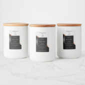 薄い灰色の黒い波状バラ金ゴールドラベル（ロゴ付き） フードラベル (ボトル)